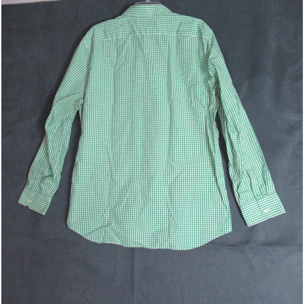 Banana Republic Shirt Mens XL Serenity Green Plaid Button Long Sleeve Preppy